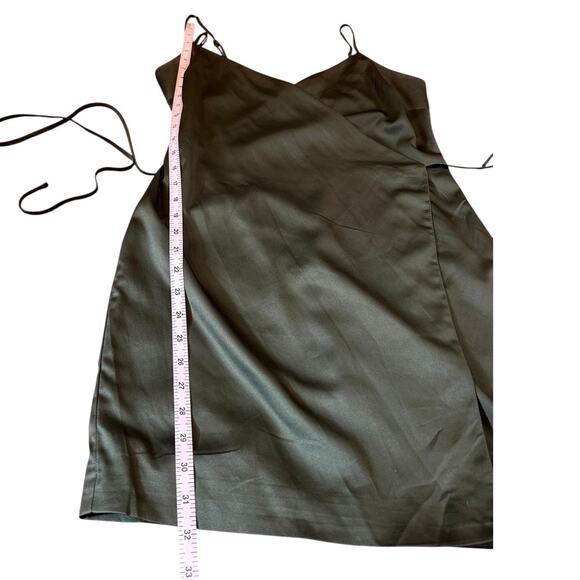 REVOLVE MAJORELLE Green Nina Satin Wrap Mini Spaghetti Strap Dress Women's SMALL - Picture 6 of 9
